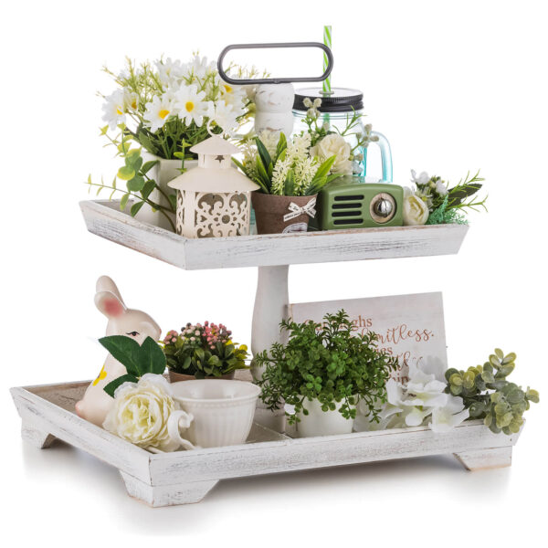 rectangle tiered tray